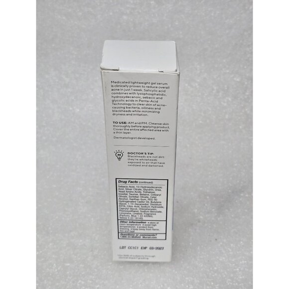 Murad Outsmart Acne Clarifying Treatment Salicylic Acid Gel Serum Acne Control - Picture 3 of 4
